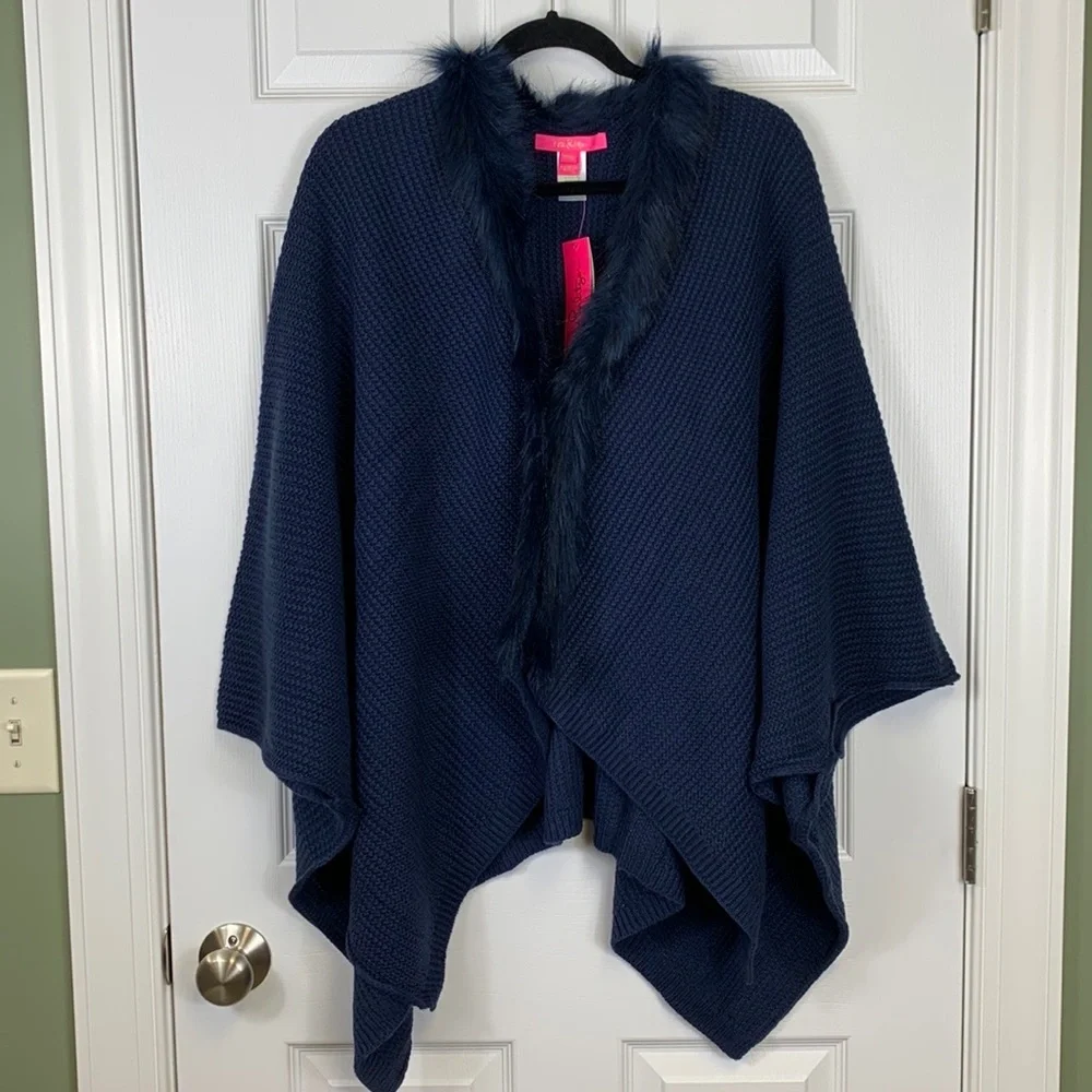 NWT Lilly Pulitzer Rainie navy sweater wrap